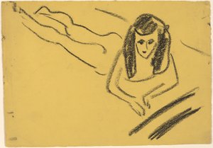 Fränzi Liggande av Ernst Ludwig Kirchner