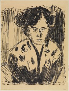 Kvinna med spetskrage av Ernst Ludwig Kirchner