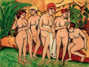 Kvinnor i badet av Ernst Ludwig Kirchner