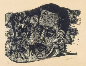 Chef Dr. Ludwig Binswanger och små flickor. 1917/18 av Ernst Ludwig Kirchner