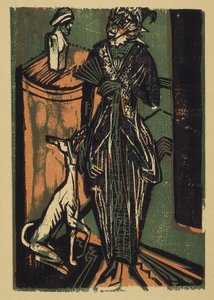 Lady with dog (Dam med hund) av Ernst Ludwig Kirchner