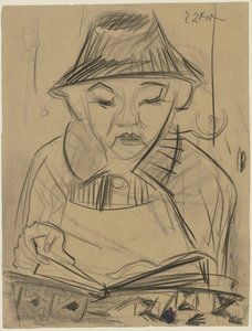En pojke som läser av Ernst Ludwig Kirchner