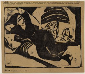 Liggande kvinna (Vila) (ur: Der Sturm ...) av Ernst Ludwig Kirchner