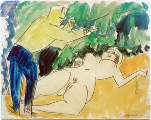 Målare och modell av Ernst Ludwig Kirchner