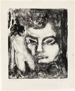 Människohuvud med nakenbild av Ernst Ludwig Kirchner