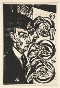 Nervoese beim Diner (Nervösa människor vid middagen) av Ernst Ludwig Kirchner