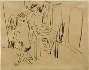 Untitled (Dodo och Fränzi i studion) av Ernst Ludwig Kirchner