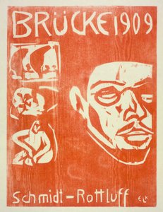 Porträtt av Schmidt-Rottluff, 1909 av Ernst Ludwig Kirchner