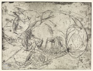 Amande katt (stående format)/ Amande katt (liggande format) av Ernst Ludwig Kirchner
