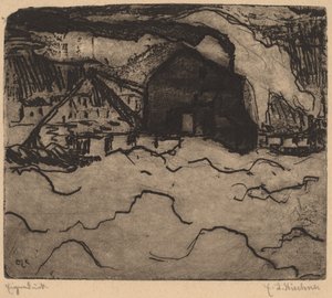 Sandmudderverk på Elbe av Ernst Ludwig Kirchner