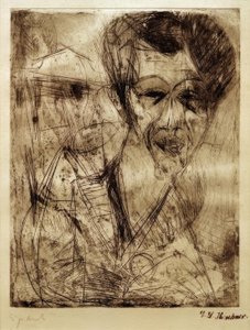 Självporträtt (teckning) av Ernst Ludwig Kirchner