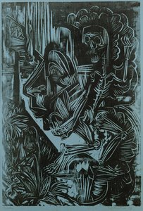 Självporträtt med dödsdans, 1917 av Ernst Ludwig Kirchner