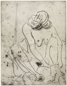 Flicka som torkar sig/Två kvinnor som badar av Ernst Ludwig Kirchner