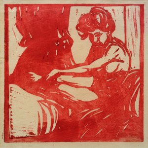 Sitter naken tjej av Ernst Ludwig Kirchner