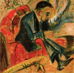 Sittande man på parkbänk av Ernst Ludwig Kirchner