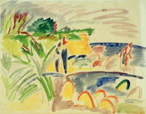 Strandscen på Fehmarn av Ernst Ludwig Kirchner