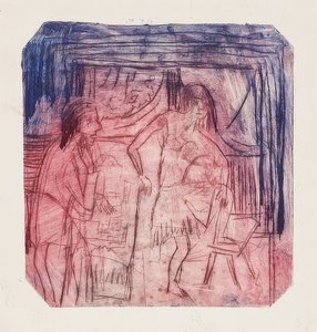 Scen i rummet. 1921 av Ernst Ludwig Kirchner