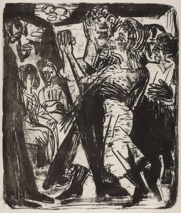 Dansande bondepar. 1920 av Ernst Ludwig Kirchner