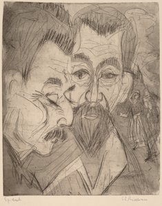 Två bondhuvuden av Ernst Ludwig Kirchner