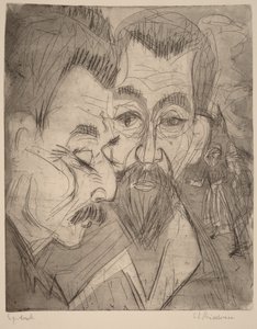Två bondhuvuden av Ernst Ludwig Kirchner