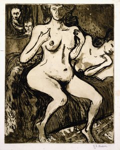 Två kvinnor, 1907 av Ernst Ludwig Kirchner