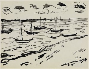 Förankrade fiskebåtar (Fehmarn) av Ernst Ludwig Kirchner