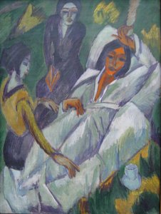 Women having tea (Kvinnor som dricker te) av Ernst Ludwig Kirchner