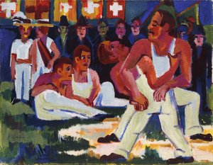Brottare; Ringer, 1923 av Ernst Ludwig Kirchner