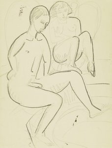 Ungt par i badrummet av Ernst Ludwig Kirchner