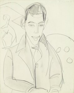 Ung poet (Simon Guttmann), 1911 (grafit på papper) av Ernst Ludwig Kirchner