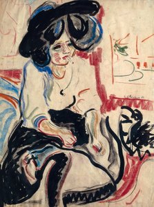Ung kvinna med cigarett av Ernst Ludwig Kirchner