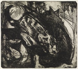 Två katter/fjällstugor – Stafelalp av Ernst Ludwig Kirchner