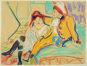 Två flickor på en divan av Ernst Ludwig Kirchner