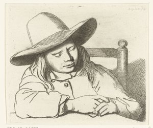 Sovande pojke med hatt av Ernst Willem Jan Bagelaar