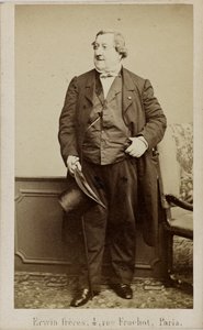 Porträtt av kompositören Gioachino Antonio Rossini 1792-1868, början av 1860-talet. av Erwin Hanfstaengl