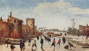 Skridskoåkning nära stadsmuren