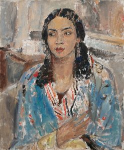 The Blue Jacket (olja på duk) av Ethel Walker