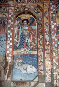 Ängel, fresk i Narga Selassies kyrka, Dek-ön, Tanasjön, Etiopien