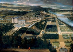 Översikt över slottet och trädgårdarna i Saint Cloud (Saint-Cloud) Målning av Etienne Allegrain (1644-1736) 1675 Sön. 3, x3,83 m Versailles, musee du chateau - Utsikt över slottet och trädgården i Saint Cloud (Frankrike) - Målning av Etienne Allegrain (164