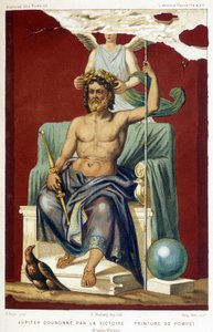 Jupiter (Zeus) krönt av Victory - enligt en fresk av Pompeji uppvuxen av Nicolini.