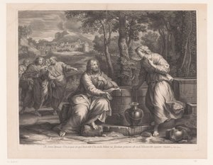 Kristus och den samaritanska kvinnan vid brunnen av Etienne Baudet