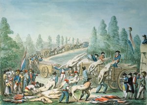 Transportera lik under revolutionen, ca 1790 (penna och bläck och gouache på papper)