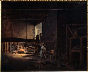 Smedjorna vid Chatillon sur Seine (Chatillon-sur-Seine) Målning av Etienne Bouhot (1780-1862) 1823 Montbard, Musee des Forges de Breffan