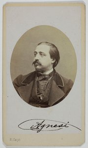 Porträtt av Luigi Agnesi, 1833-1875, operasångare av Etienne Carjat