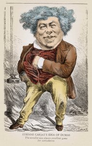 Porträtt av Alexandre DUMAS (1803-1870) far: karikatyr av Etienne Carjat. av Etienne Carjat