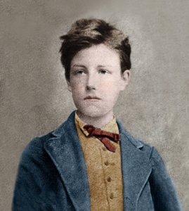 Porträtt av Arthur Rimbaud (1859 - 1891), baserat på Carjats foto.