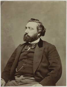 Porträtt av Frankrikes premiärminister Léon Gambetta 1838-1882. av Etienne Carjat