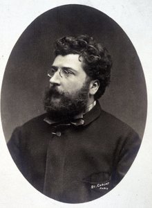 Porträtt av kompositören Georges Bizet. av Etienne Carjat