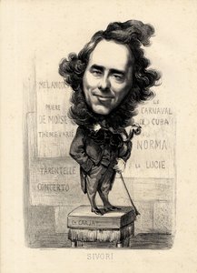 flygande löv - Illustration av Etienne Carjat (1826-1906): Sivori Camille Camillo (1815-1894) av Etienne Carjat