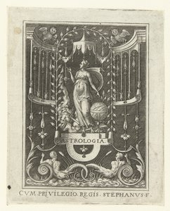 Astrologi ASTROLOGI. (titel på objekt) Fyra liberala konster, perspektivet och arkitekturen, representerade av kvinnor (senare version) (serietitel) av Etienne Delaune